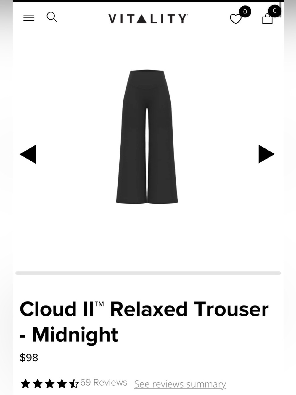 Vitality Cloud II™ Relaxed Trouser Leggings - Midnight